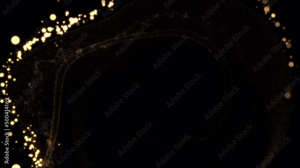 Wall mural particle glow trail bokeh with alpha channel. abstract golden line particles. element footageplace o