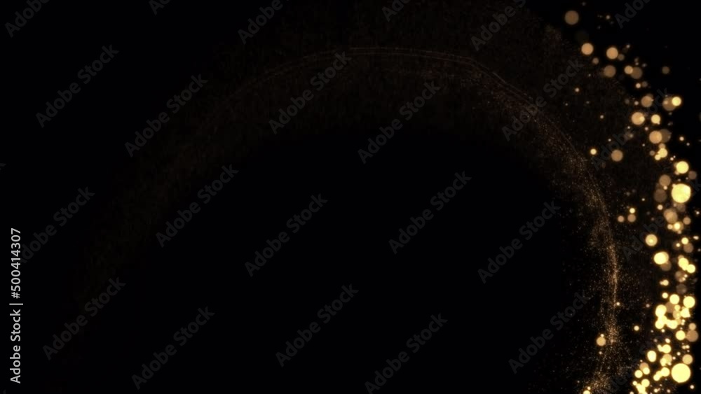 Wall mural particle glow trail bokeh with alpha channel. abstract golden line particles. element footageplace o
