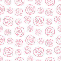 Seamless pattern flowers rose vector illustration