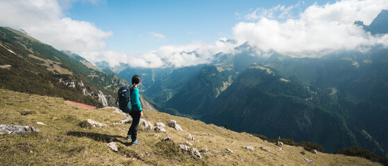 Panoramic view of Allgaeuer Alps - obrazy, fototapety, plakaty