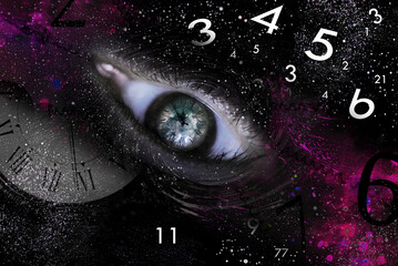 Mystical eye, time and numerology
