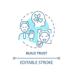 Build trust turquoise concept icon. Developing emotional awareness abstract idea thin line illustration. Showing empathy. Isolated outline drawing. Editable stroke. Arial, Myriad Pro-Bold fonts used