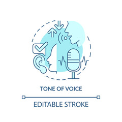 Tone of voice turquoise concept icon. Non-verbal communication abstract idea thin line illustration. Conveying messages. Isolated outline drawing. Editable stroke. Arial, Myriad Pro-Bold fonts used