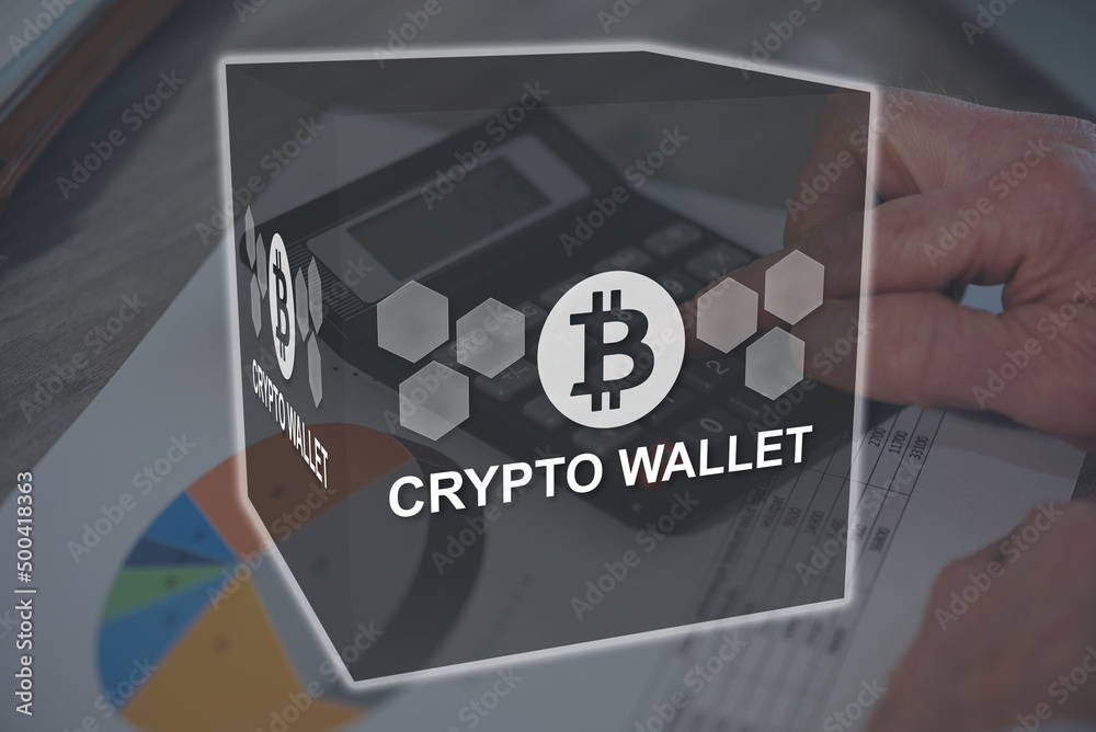 Sticker concept of crypto wallet