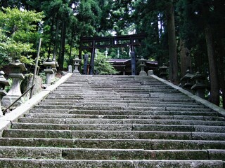 Fototapeta na wymiar 京都　愛宕神社の鉄鳥居と石段