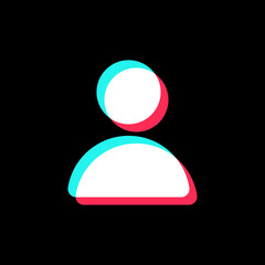 Glitch user vector icon for social media