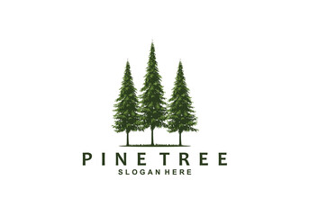 Tree pine logo icon template