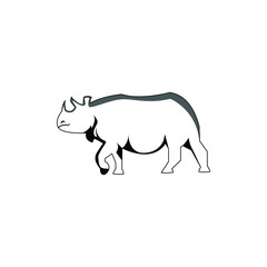 Obraz na płótnie Canvas Illustrasion Simple Rhino With Two Color