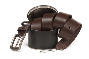 Men's belt made of genuine animal leather