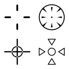 Crosshairs2 Flat Icon Set Isolated On White Background