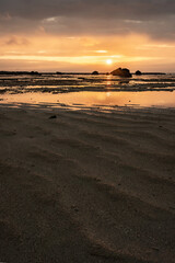 沖縄県・伊良部島・佐和田の浜の夕景