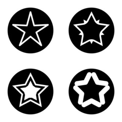 Stars1sg Flat Icon Set Isolated On White Background