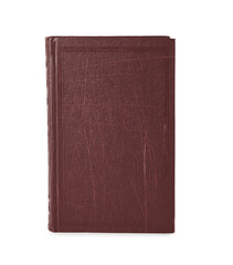 Old hardcover book isolated on white. Space for design