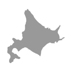 Hokkaido vector map isolated on white background - obrazy, fototapety, plakaty