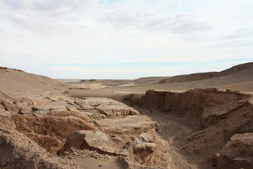 Panoramic view on Valle de la Luna. Atacama desert. Chile. South America