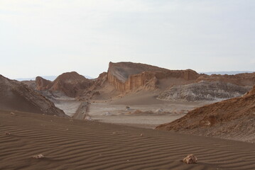 Panoramic view on Valle de la Luna. Atacama desert. Chile. South America