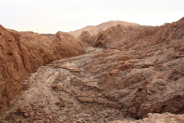 Panoramic view on Valle de la Luna. Atacama desert. Chile. South America