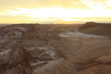 Panoramic view on Valle de la Luna. Atacama desert. Chile. South America