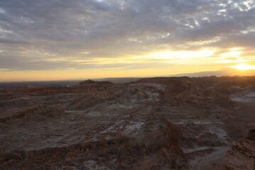 Fototapeta na wymiar Panoramic view on Valle de la Luna. Atacama desert. Chile. South America