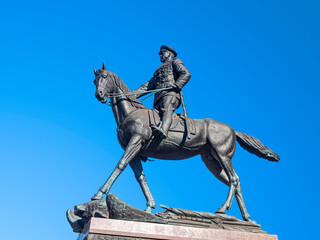 Obraz premium Equestrian monument to Marshal Georgy Zhukov in Moscow