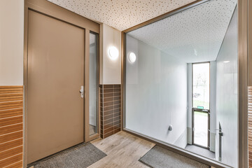 Interior of corridor with mirror