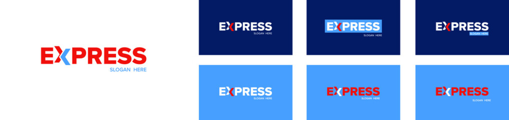 Obraz premium EXPRESS minimalist design Logo set .