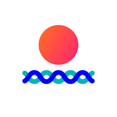 Sea and sun geometric logo