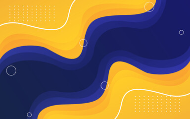 Abstract blue orange fluid shape background