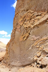 Natural sculpture rocks on a sunny day around Atacama desert , chile