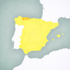 Map of Spain - Asturias