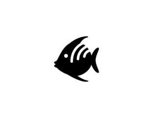 Fish vector icon. Isolated fish flat illustration