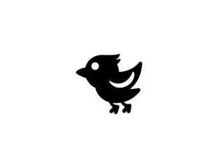 Bird vector icon. Isolated bird flat illustration