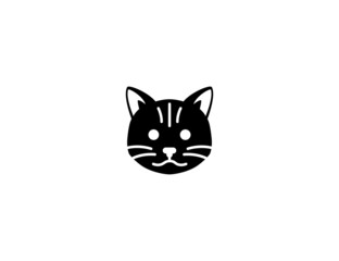 Cat Face vector icon. Isolated cat face flat illustration