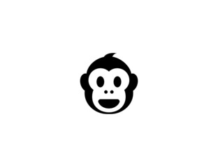 Monkey vector icon. Monkey Face emoji. Isolated monkey head flat illustration