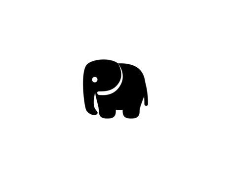 Elephant vector icon. Isolated elephant flat illustration