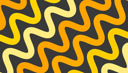 Obraz premium Pasta yellow abstract banner with wavy lines