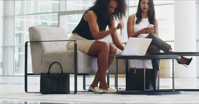 Slow internet is the ultimate test in patience. 4k video footage of a businesswoman breaking a laptop in a a modern office.