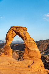 Arches National Park at Midday - Arches has many arches including the famous Delicate Arch, the Window Arch, the Double Arch and other features such as Tower of Babel, Turret Arch, and the Courthouse 