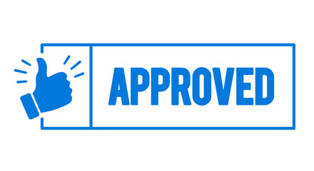 Approved Button Or Stamp With Thumb Up Icon