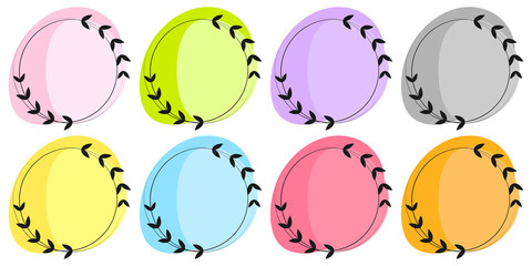 Individual elements, circle, leaves, multiple colors