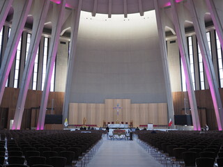 Interior of temple of divine providence in Warsaw city in Poland