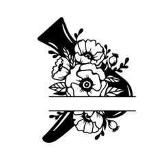 Floral hair dryer t-shirt design. Hairdresser apparel hand drawn design. Vector vintage illustration.