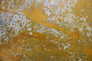 Rusty metal with corrosion and deep crack on the texture of the surface