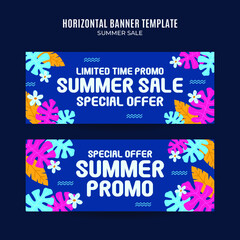 Obraz na płótnie Canvas Happy Summer Sale Web Banner for Social Media Horizontal Poster, banner, space area and background