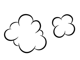 Comic style speed element. Bad smell smoke cloud isolated on white background.