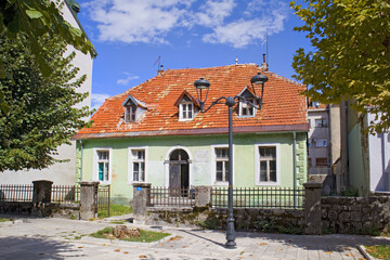 Fototapeta na wymiar Colorful houses in Cetinje, Montenegro