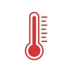 Thermometer hot vector red icon