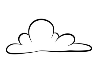 Fototapeta premium Comic style cloud element. Cloud isolated on white background.