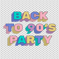 back to 90's party invitation Print