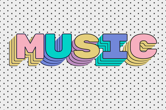 music print 90's aesthetic text effect